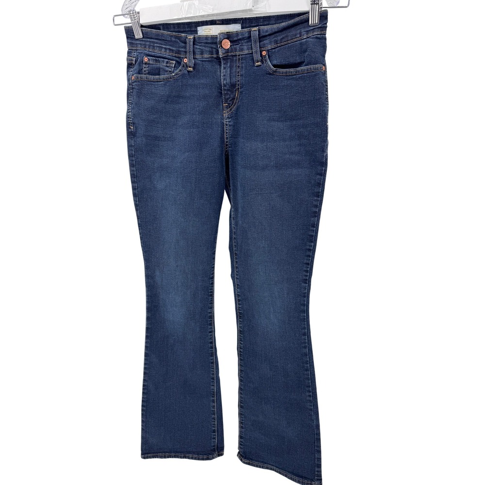 Levi Signature Gold Jeans 8M Womens Mid Rise Bootcut Dark Wash Blue 30x30